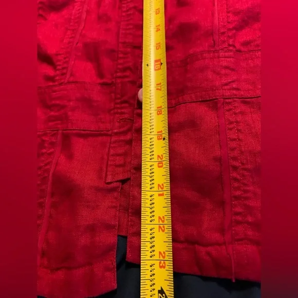Coldwater Creek size 14 100% Linen red jacket - Picture 7 of 8